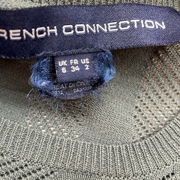 French Connection Women’s Dress Bodycon Short Sleeve Knit Stretch Green Size 2 - Picture 10 of 14